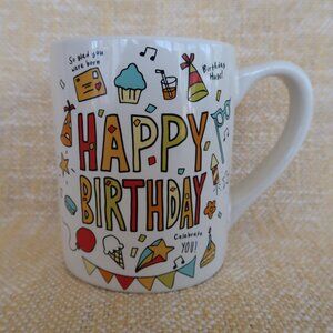 Simply Mud Ceramic Happy Birthday Mug Cup 12 oz